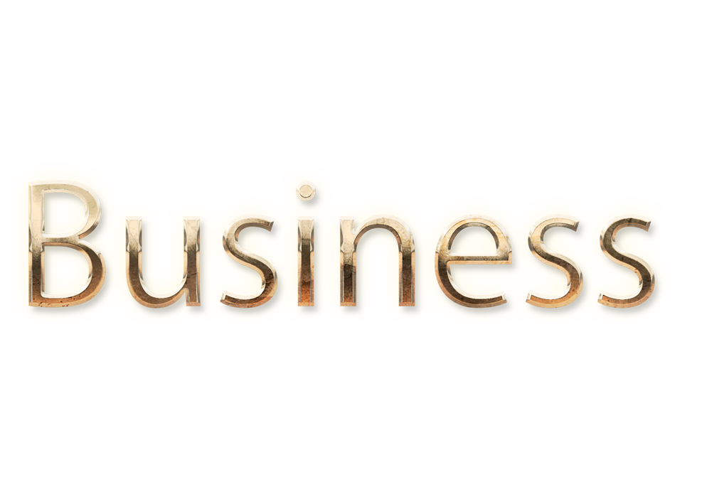 WORD BUSINESS gold text typography PNG images free